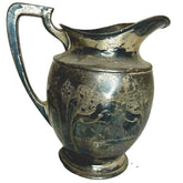 Antique Silver Engraved Decanter Stage Prop