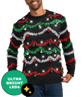 Midnight Garland Men's Light Up Ugly Christmas Sweater
