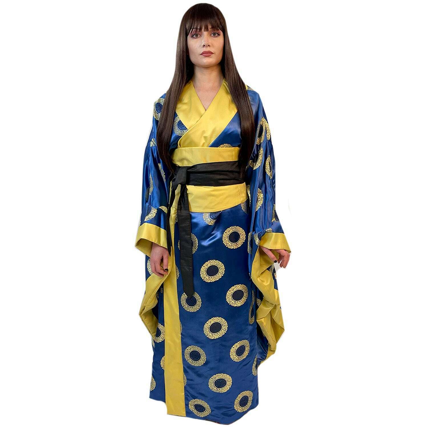 Beautiful Japanese Royal Blue Kimono Adult Costume - Main Image