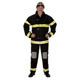 Black Firefighter Suit Adult Costume