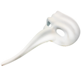Venetian Long Curved Nose Mask White