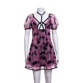 Choker Harness Tie-Dye Dress