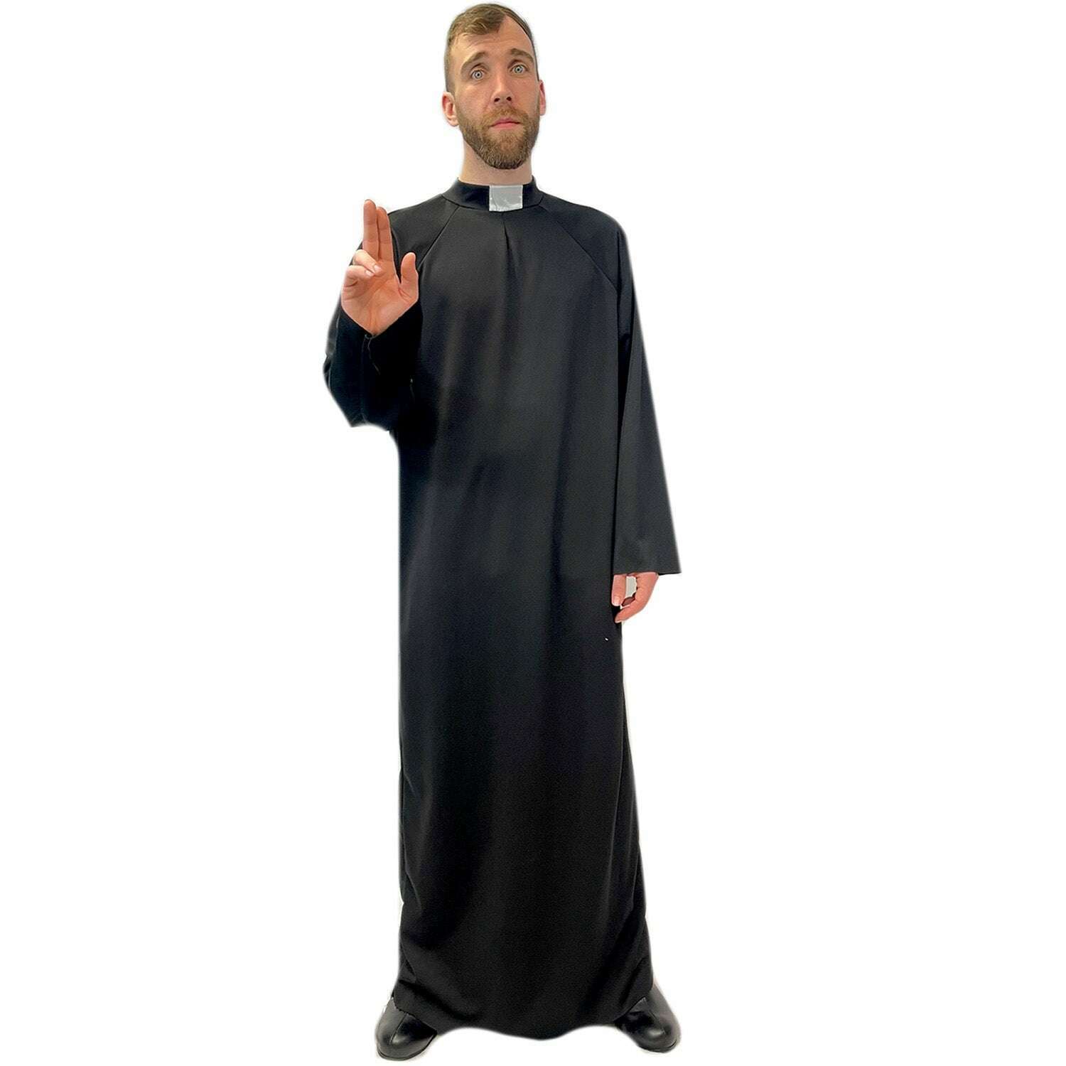 Classic Black Priest Robe Adult Costume Rent / Small Classic Black Priest Robe Adult Costume Rent / Small