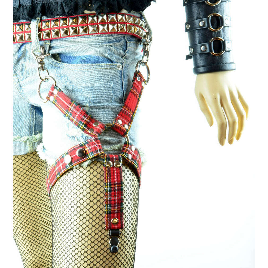 Classic Plaid Double Clasp Thigh Garter Classic Plaid Double Clasp Thigh Garter