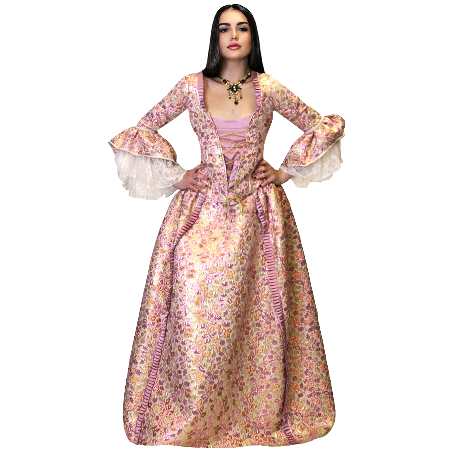 colonial women's dress Colonial Stunning Rose Gold & Pink Dress Women's Costume Buy / Medium