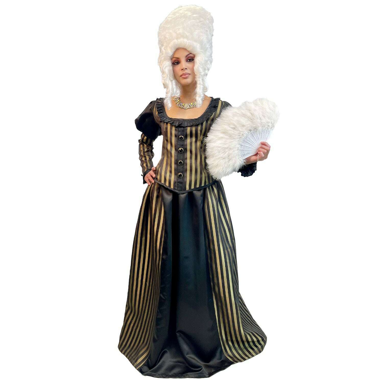 Dark Colonial Ballroom Black & Gold Dress Adult Costume Rent / Large Dark Colonial Ballroom Black & Gold Dress Adult Costume Rent / Large