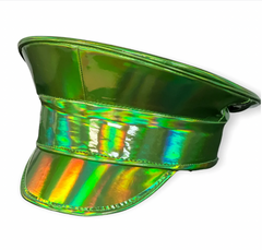 Patent Neon Rainbow Captain Hat