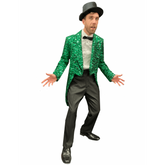 Fantastic Green Sequin Men's Tailcoat
