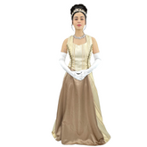 Victorian Gold Striped Lady Adult Costume