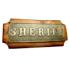 Western Rustic Wooden Sheriff Plaque