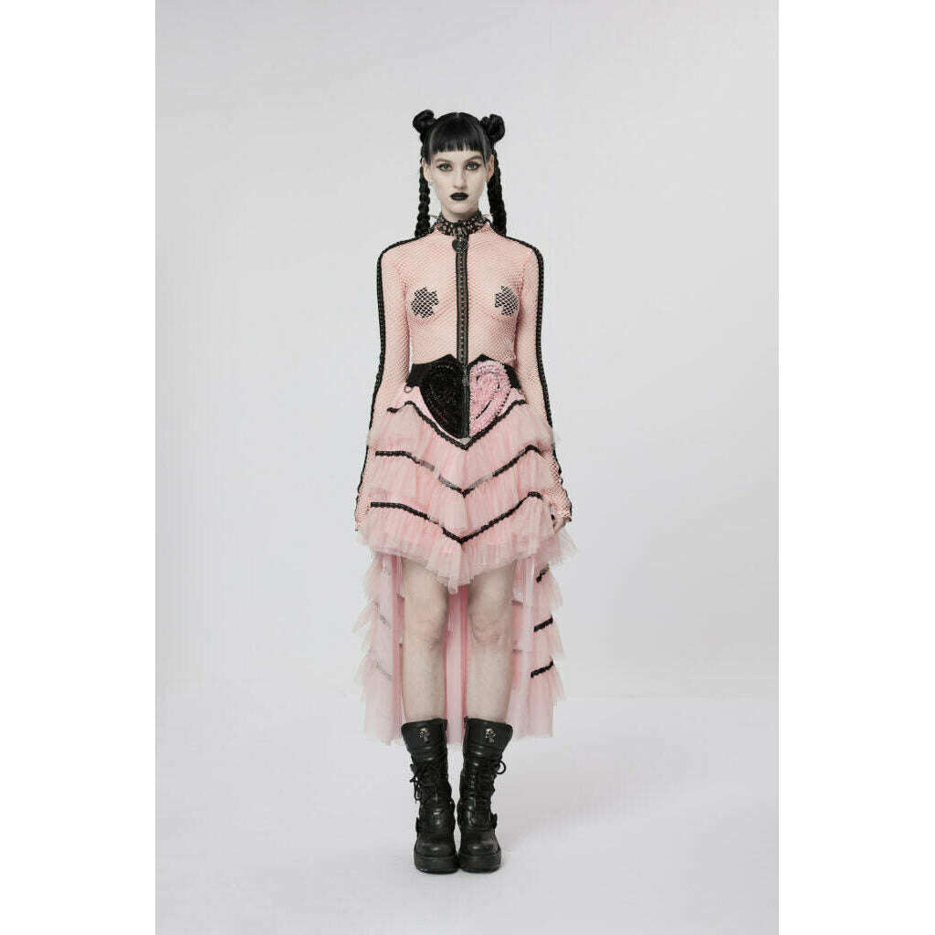 Heart Shaped Waist Gothic Ruffle Layered Skirt AbracadabraNYC Heart Shaped Waist Gothic Ruffle Layered Skirt AbracadabraNYC