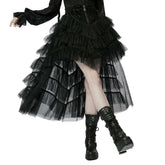 Heart Shaped Waist Gothic Ruffle Layered Skirt