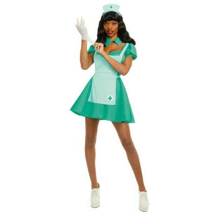 Green Sexy Nurse Uniform Adult Costume Green Sexy Nurse Uniform Adult Costume