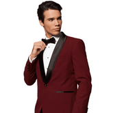 OppoSuits Hot Burgundy Tuxedo Three Piece Suit