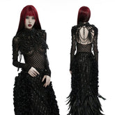 Premium Gothic Black Skull Beaded Neck Piece