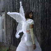 Large White Lace and Feather Fairy Wings