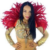 Red Carnival Feather Collar