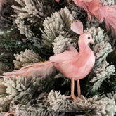 Champagne Pink Peacock Figurine Decoration