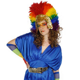 Rainbow Feather and Sequin Headdress