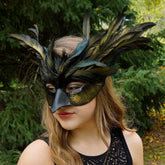 Custom Black Feathered Masquerade Mask