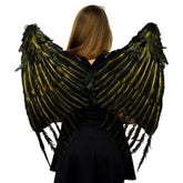 Custom Large Black & Gold Evil Feather Wings