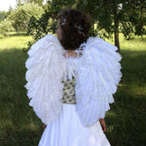 Large White Rounded Angel Wings