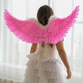 Pink and White Cosplay Feather Angel Wings
