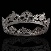 Elegant Regal Stone Silver Men's Crown