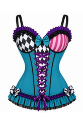 Mad Lavish Teal Fairytale Lycra Corset Bustier with Underwire Cups
