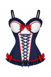Lavish Vintage Sailor Lycra Bustier Corset with Underwire Cups