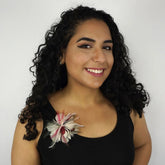 Pink & Silver Feather Flower Corsage Hair/Hat Accessory