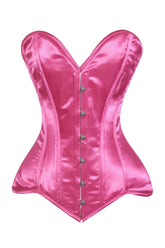 Lavish Sweetheart Hot Pink Satin Overbust Corset