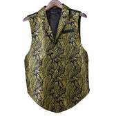 Gold and Blue Paisley Jacquard Pirate Vest