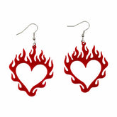 Heart Shaped Flaming Earrings