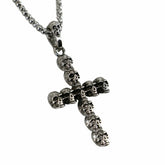 Silver Skull Cross Necklace