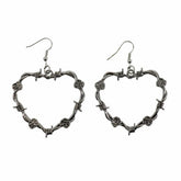 Rose Barbed Wire Heart Shaped Earrings