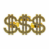 Triple Dollar Sign Gold Ring