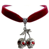 Skull Cherries Red Choker