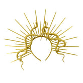 Double Serpent Gold Halo Headband Medusa Snake