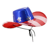 USA Flag Sequined Cowboy Hat