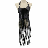 Leatherette Waterfall Belted Top