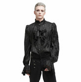 Modern Renaissance Gothic Pinstripe Ruffled Long Sleeve Shirt