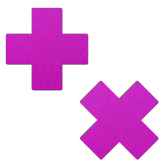 Plus X: Pink Holographic Cross Nipple Pasties