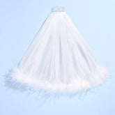 Feathered Tulle Bridal Veil