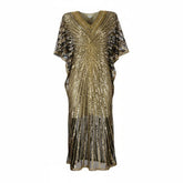 Gold and Black Sequin Kaftan Dress
