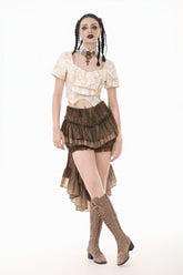 Steampunk Brown Tailed Bloat Shorts