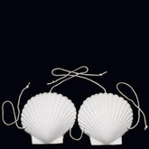 Mermaid White Shell Bra