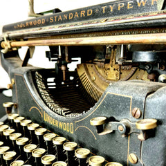 Antique Underwood Standard Black Typewriter Prop