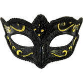 Juliet Black Glitter Masquerade Mask