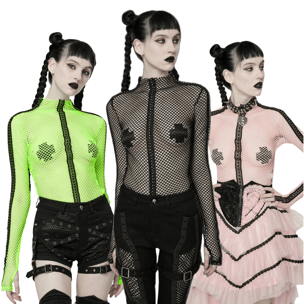 Punk Sexy Elastic Mesh Long Sleeved Top AbracadabraNYC Punk Sexy Elastic Mesh Long Sleeved Top AbracadabraNYC